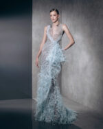 Ziad Nakad Fully Beaded Dress With Feathers (1)